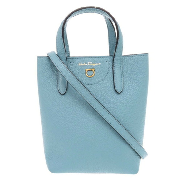 SALVATORE FERRAGAMO Blue Leather Shoulder Bag - Picture 1 of 9